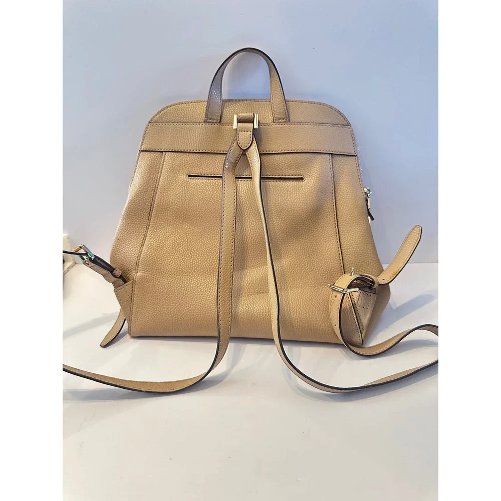 Michael‎ Kors Pebble Leather Backpack Beige Convertible Straps Everyday Casual